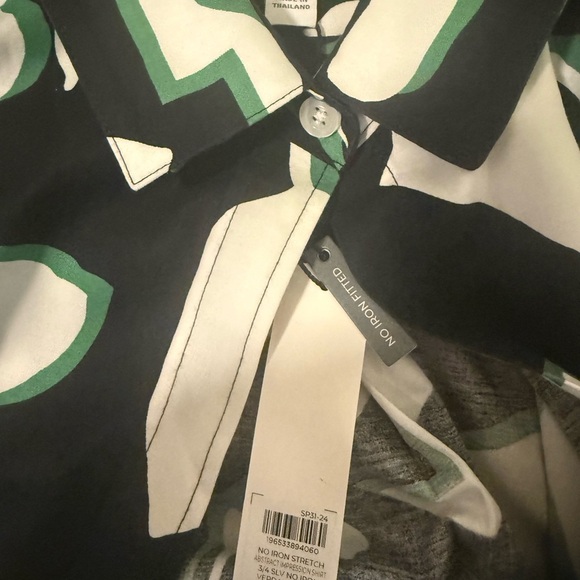 Chico's Black And White Button Down Shirt 2 - Picture 6 of 11